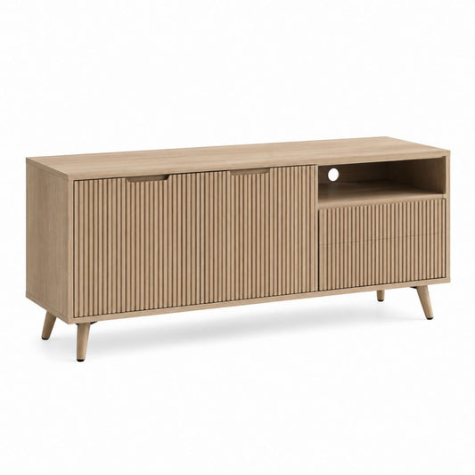 TV-Lowboard Eicheoptik Spanplatte rechteckig 160 x 40 x 75 cm