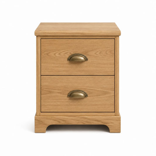 Nachttisch mit 2 Schubladen Eiche massiv rechteckig 40 x 35 x 60 cm