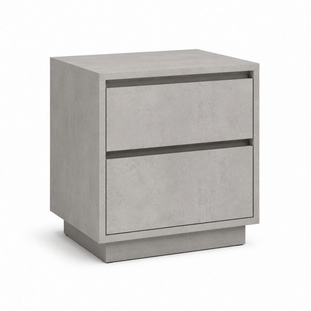 Nachttisch mit 2 Schubladen Grau MDF rechteckig 50 x 40 x 55 cm