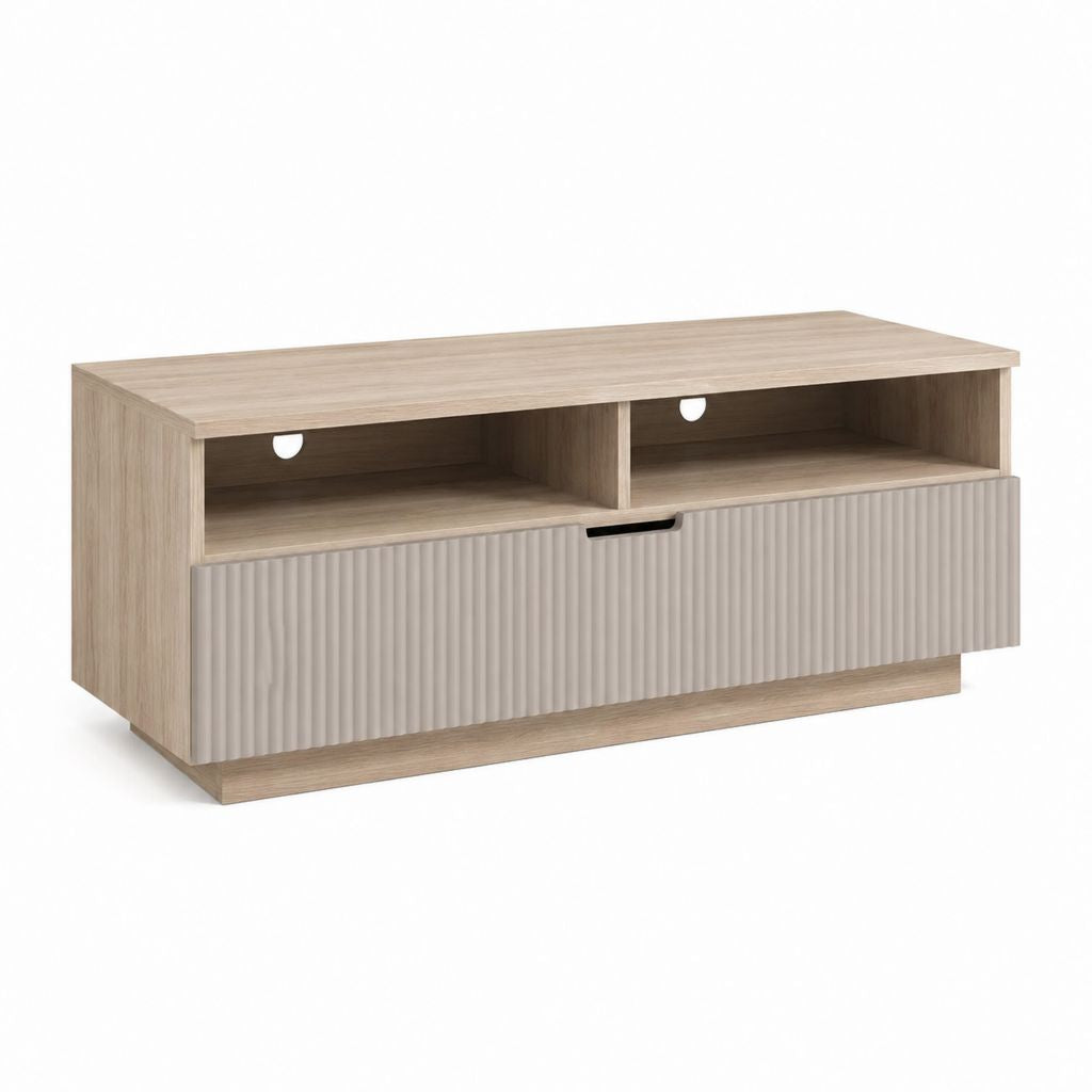 TV-Lowboard Eiche Hell Grau aus Spanplatte rechteckig 120 x 40 x 50 cm
