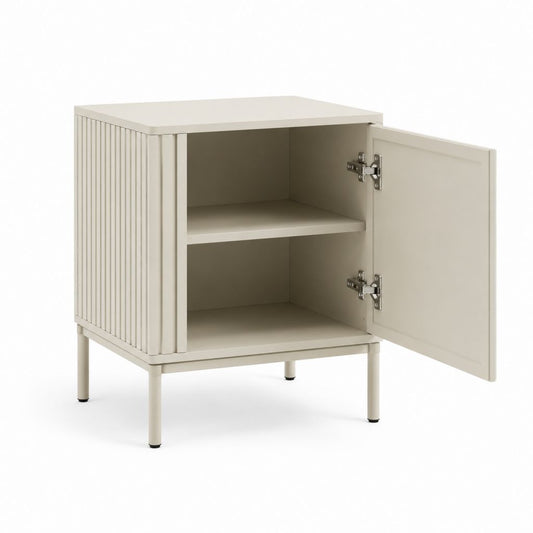 Nachttisch mit Tür Creme MDF 45 x 40 x 60 cm