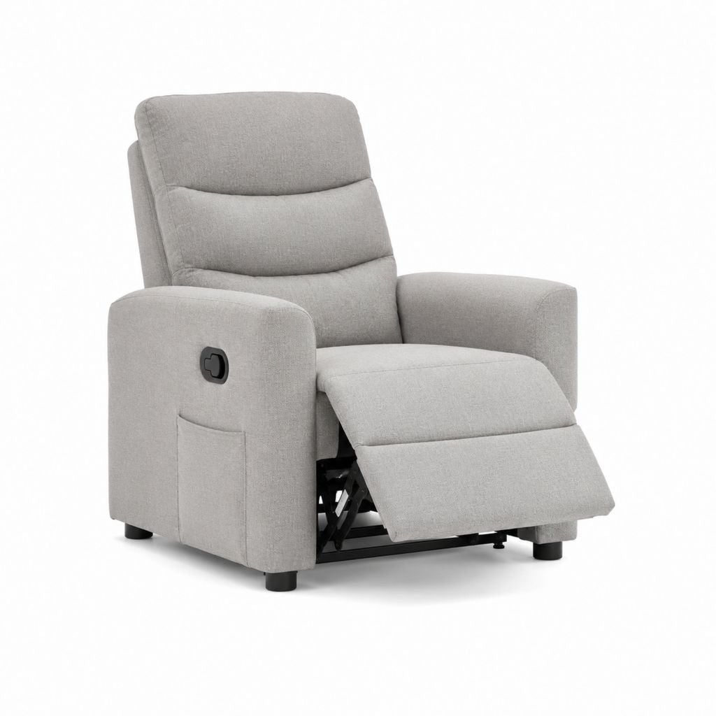 Relaxsessel mit manueller Liegefunktion Hellgrau Polyester 85 x 95 x 103 cm