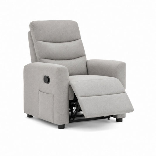 Relaxsessel mit manueller Liegefunktion Hellgrau Polyester 85 x 95 x 103 cm