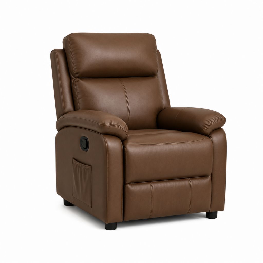 Relaxsessel mit manuellem Liegefunktion Braun PU-Kunstleder 92 x 90 x 104 cm